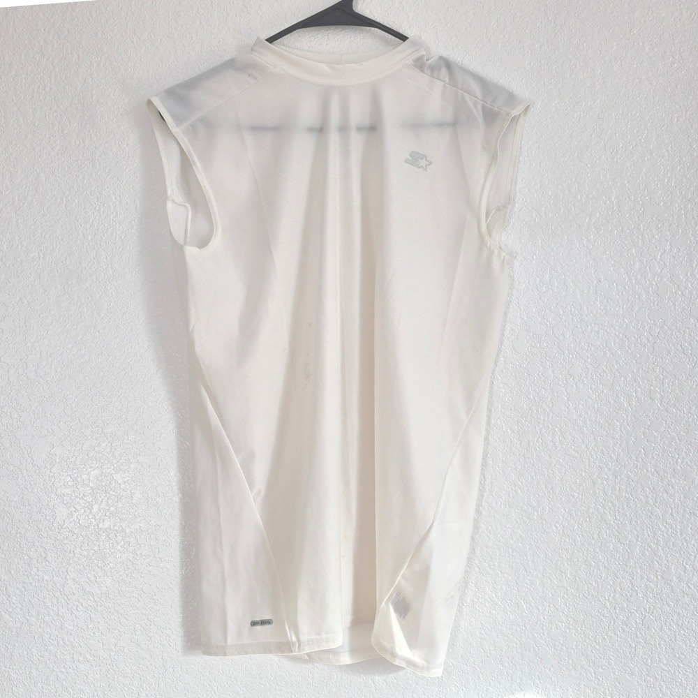 Starter Sleeveless Athletic T-Shirt White XL Athletic Training Gym